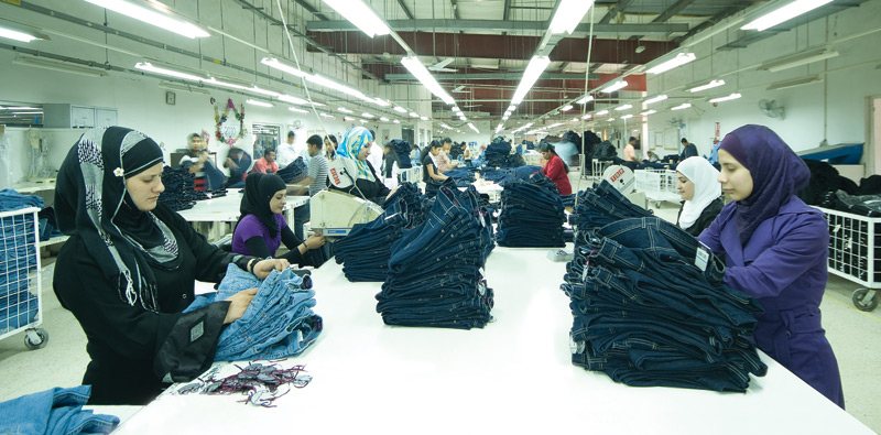 Garment production floor in Ad-Dulayl Industrial Park